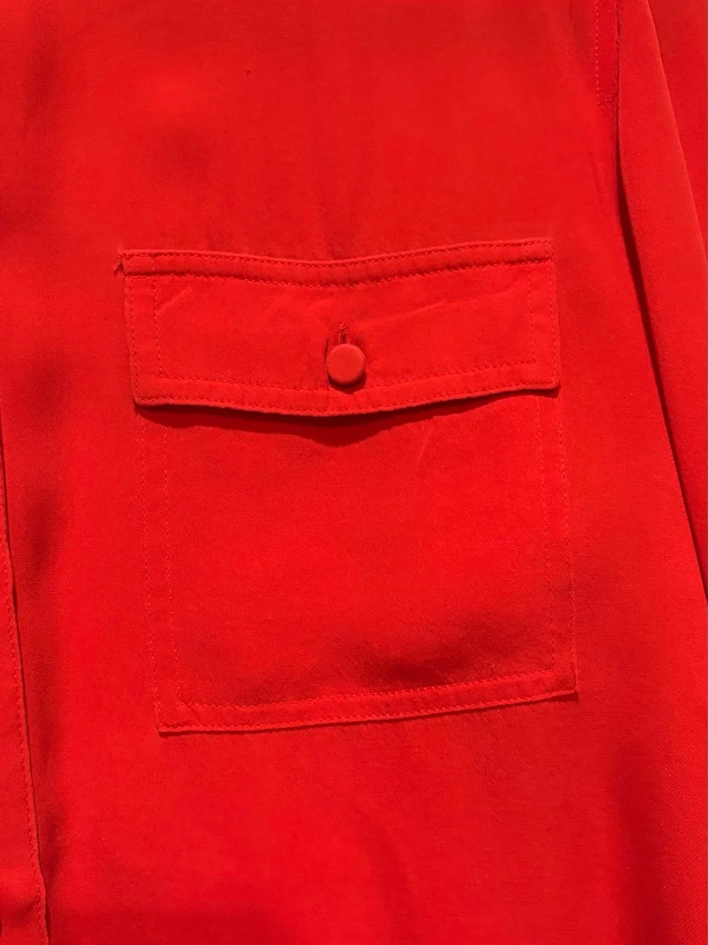 J. Crew Blythe Top, Blouse.  Silk Georgette. Size 6. Red